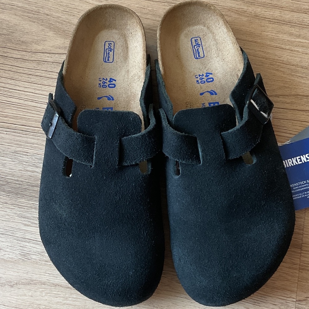 Birkenstock Black Suede Clogs